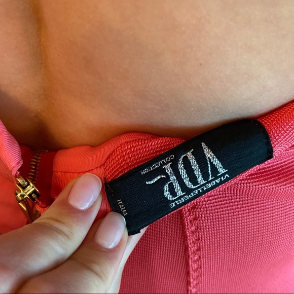 VDP midi coral dress w/ Swarovski - Picture 4 of 4